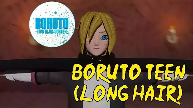 Boruto Uzumaki Teen Long Hair Low-poly 3D model
