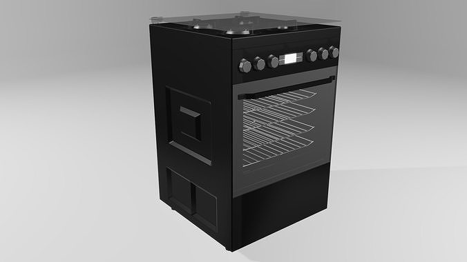 Low Poly Kitchen Stove Free low-poly 3D model