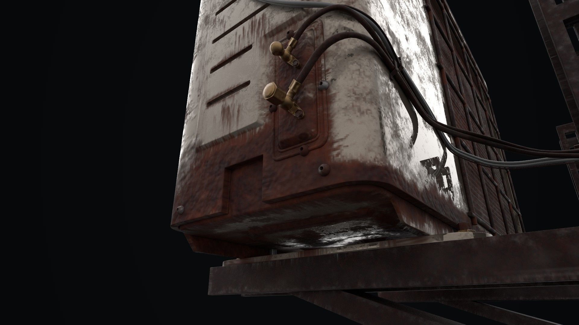 Ac Outer Unit Old and Rusty 3D model_3