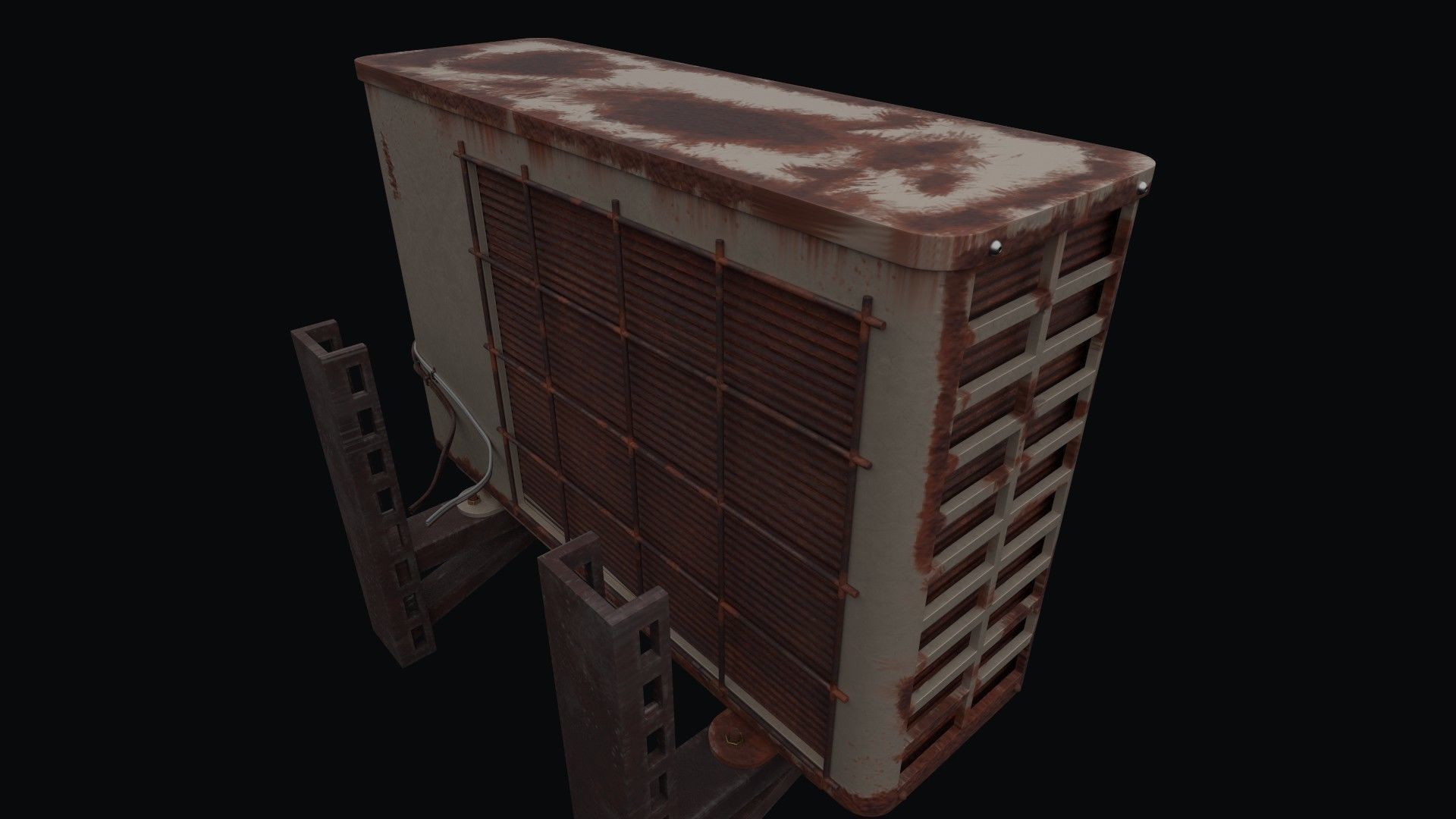 Ac Outer Unit Old and Rusty 3D model_5