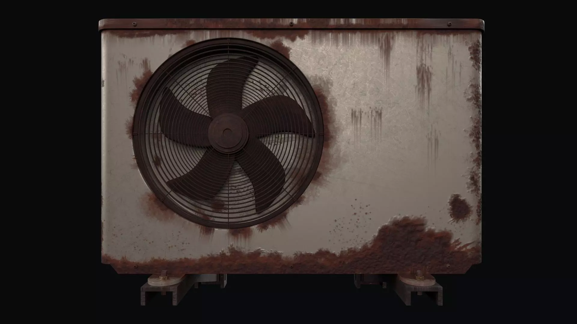 Ac Outer Unit Old and Rusty 3D model_0