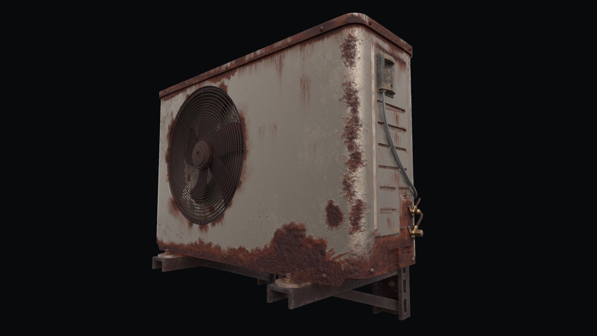 Ac Outer Unit Old and Rusty 3D model_2