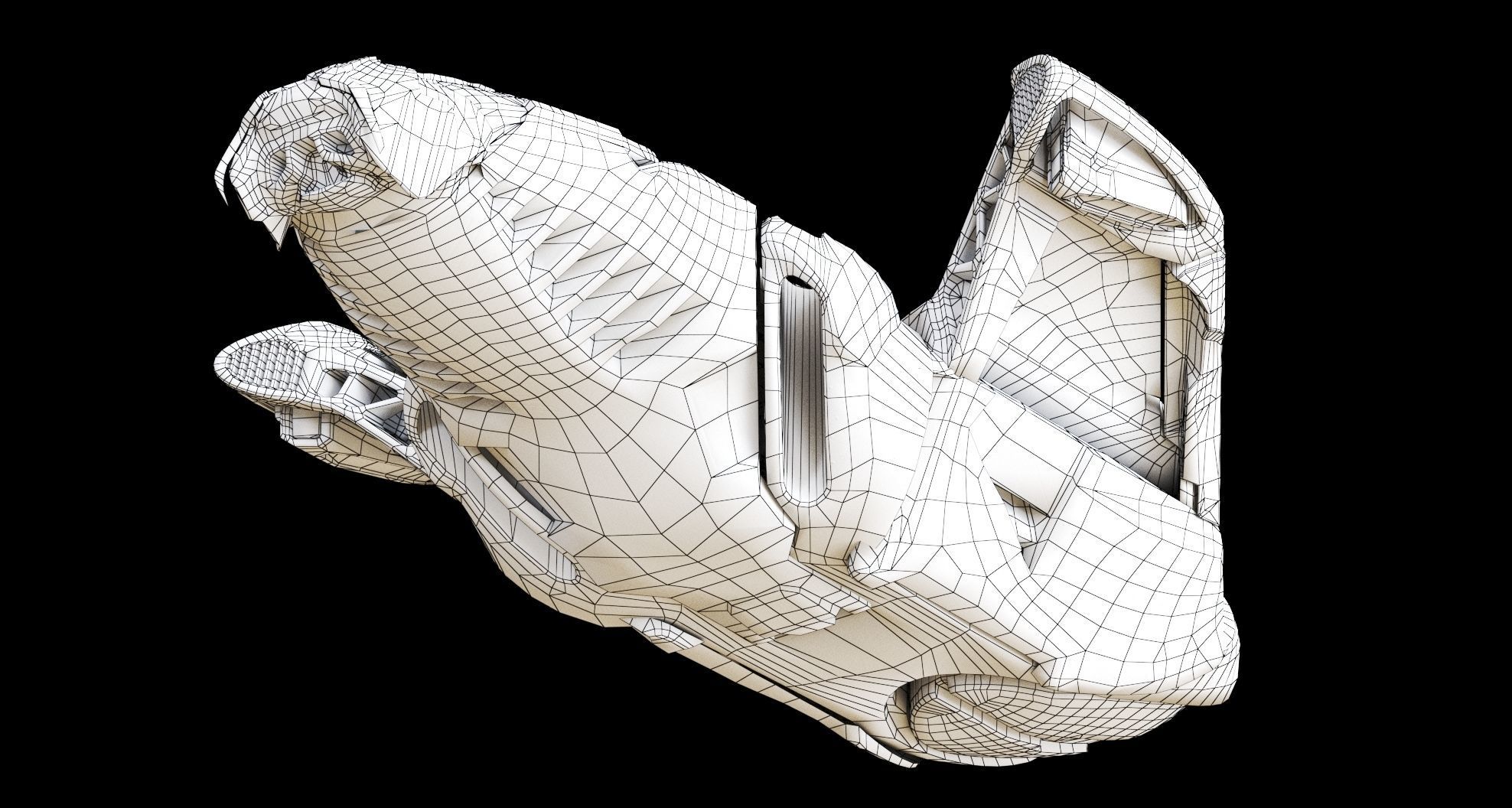 Sci Fi Cargo Ship Low-poly 3D model_10