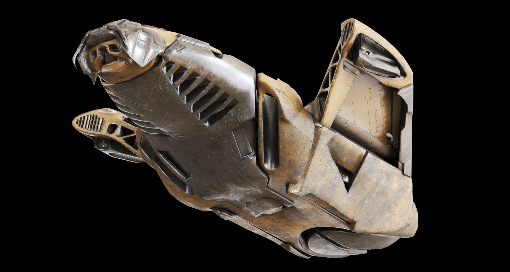 Sci Fi Cargo Ship Low-poly 3D model_9