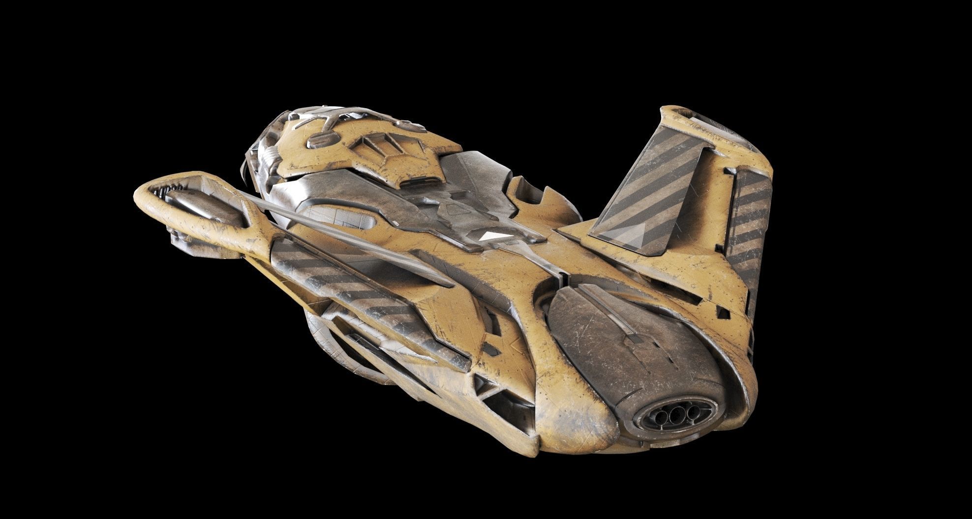 Sci Fi Cargo Ship Low-poly 3D model_3