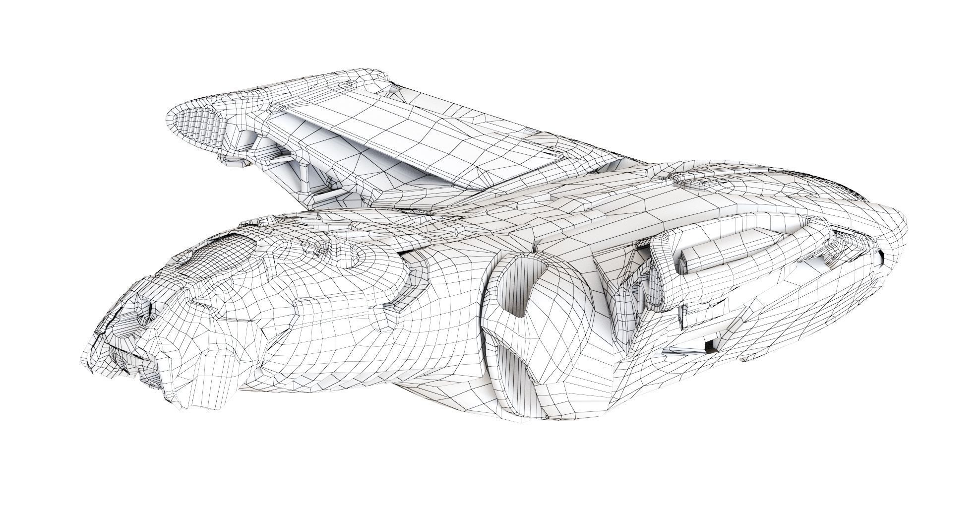 Sci Fi Cargo Ship Low-poly 3D model_2