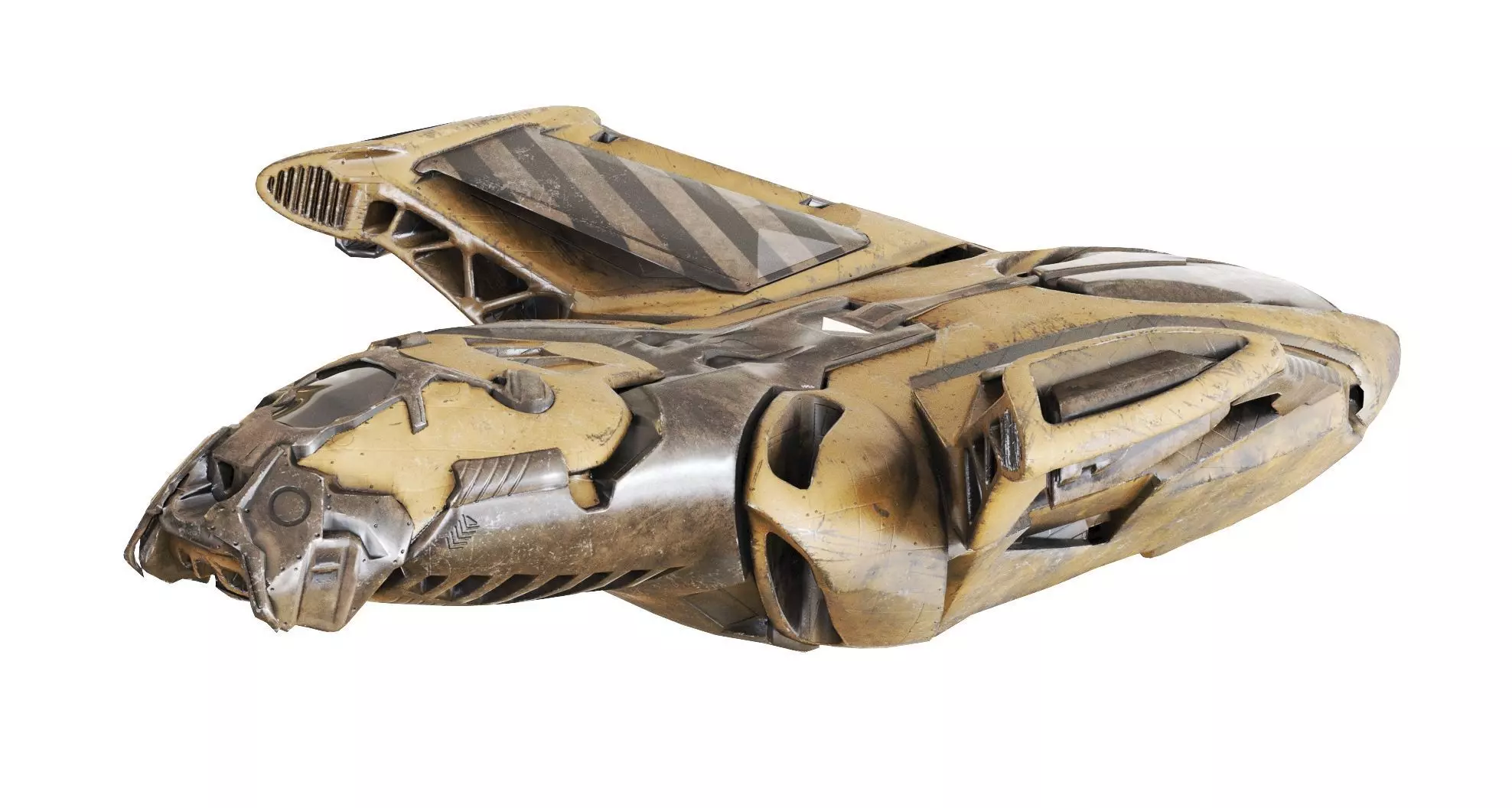 Sci Fi Cargo Ship Low-poly 3D model_0