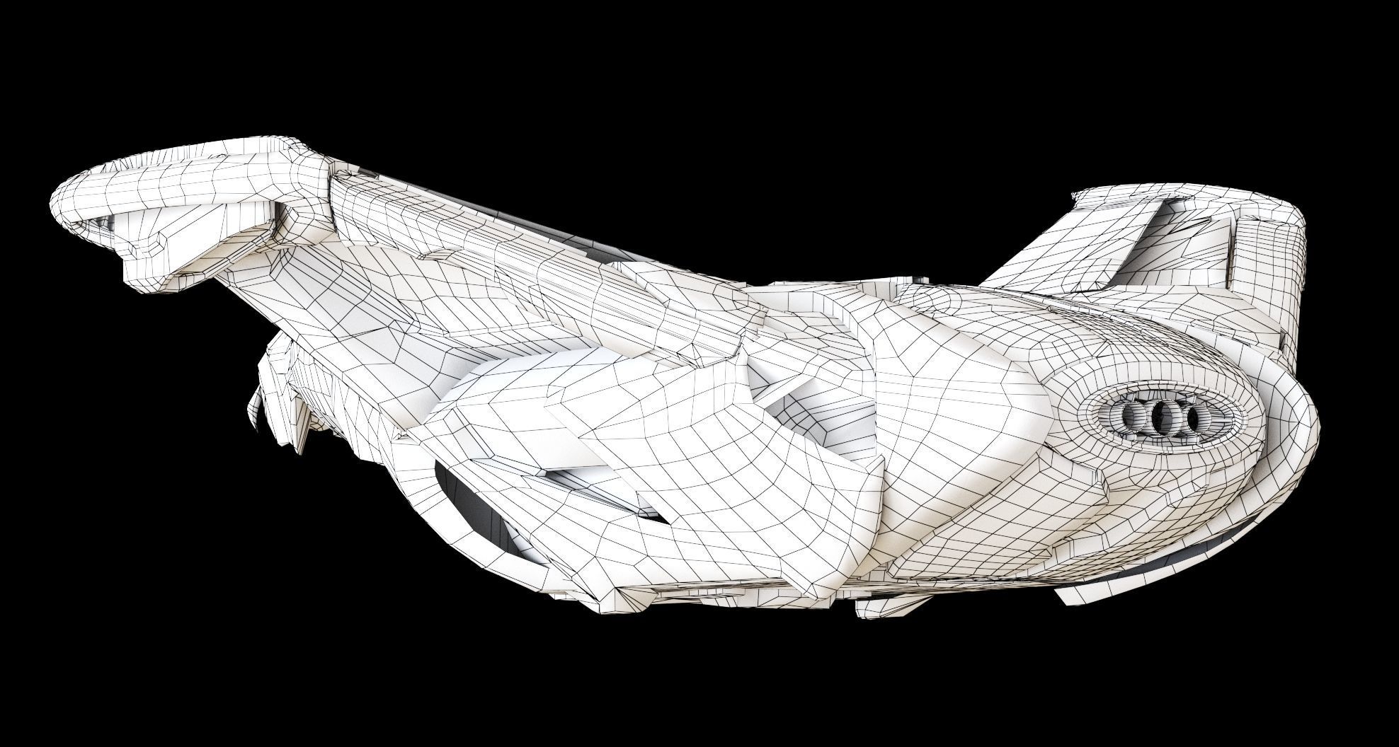 Sci Fi Cargo Ship Low-poly 3D model_8