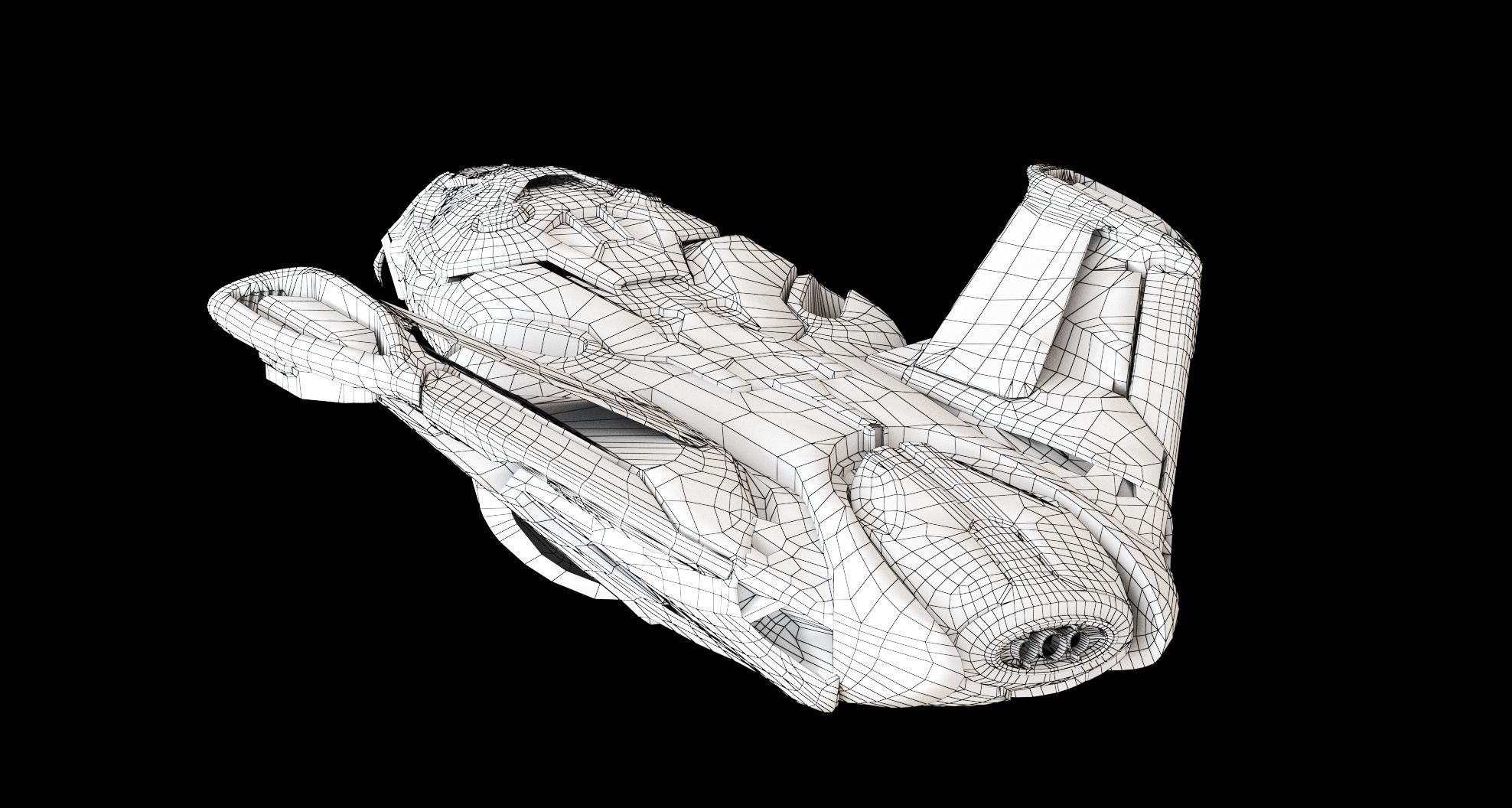 Sci Fi Cargo Ship Low-poly 3D model_4