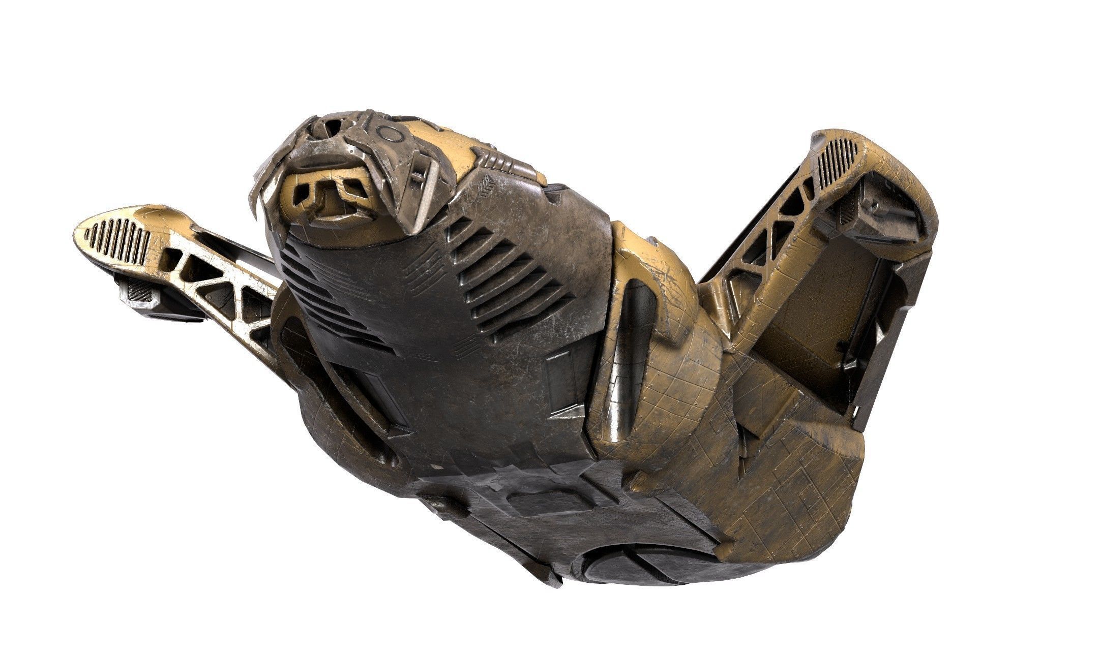 Sci Fi Cargo Ship Low-poly 3D model_12