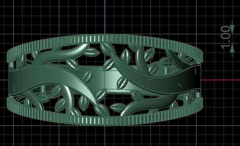 A golden ring based on a tree 3D print model_6