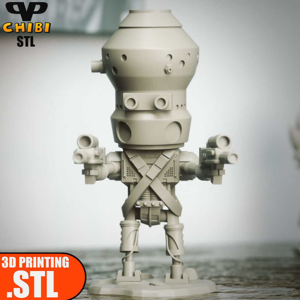 IG-11 Chibi STL for 3D Printing ChibiSTL 3DXM 3D print model_3