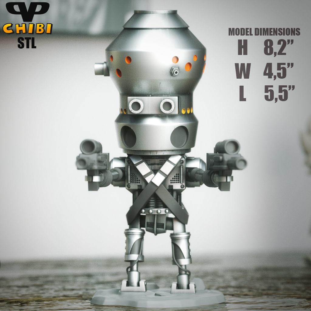 IG-11 Chibi STL for 3D Printing ChibiSTL 3DXM 3D print model_5