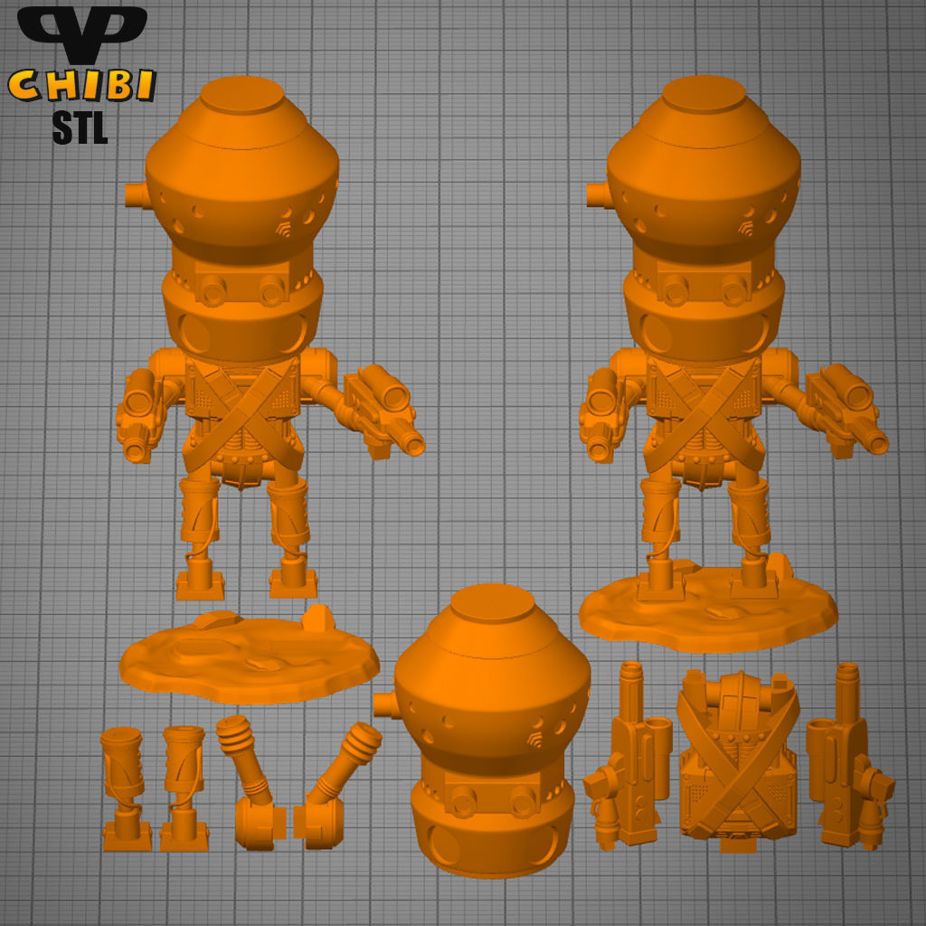 IG-11 Chibi STL for 3D Printing ChibiSTL 3DXM 3D print model_2