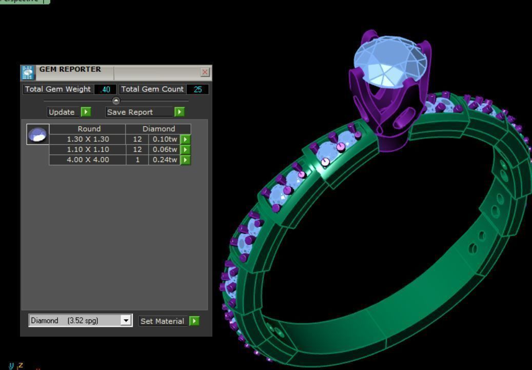 Gold ring 3D print model_8