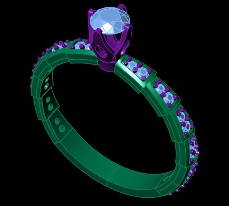 Gold ring 3D print model_3