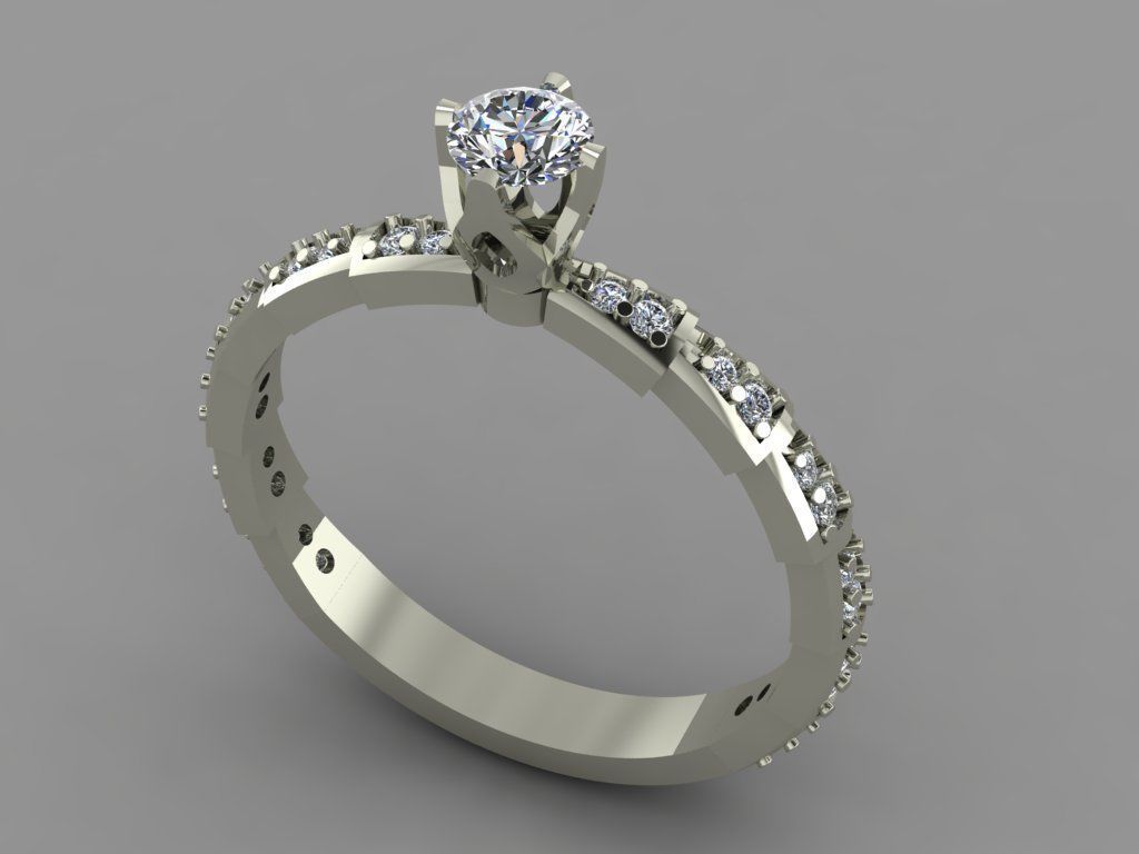 Gold ring 3D print model_9