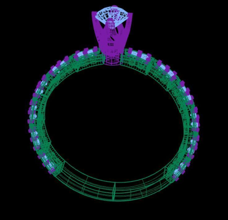 Gold ring 3D print model_4