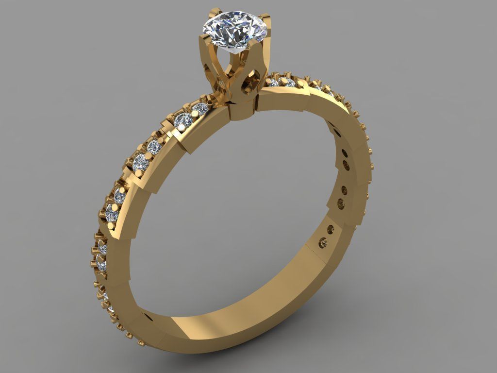 Gold ring 3D print model_1
