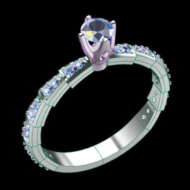 Gold ring 3D print model_5