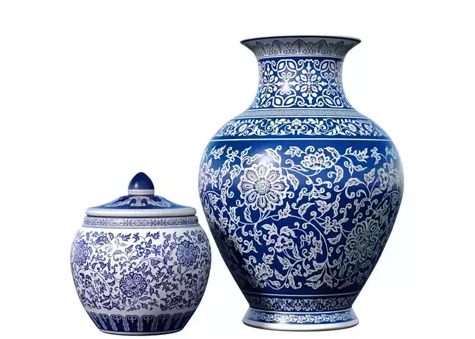 Chinese decorative porcelain vase urn Chinoiserie Ginger Jars