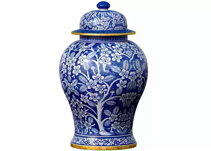 Traditional Ceramic Vase Urn Decorative Sakura Pattern Jars