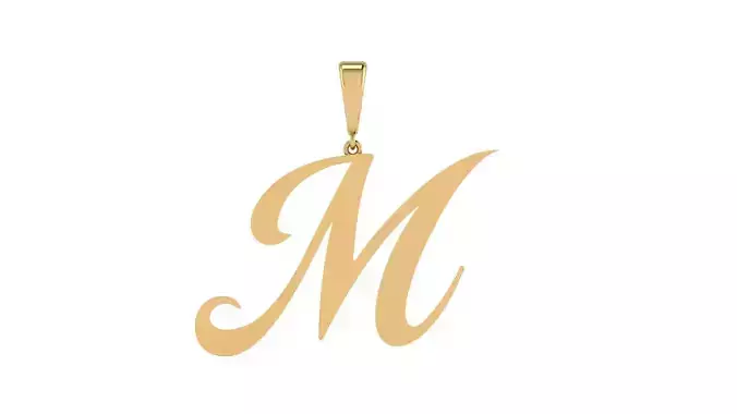 Pendant Alphabet Letter M 20 mm Camp 3D print model
