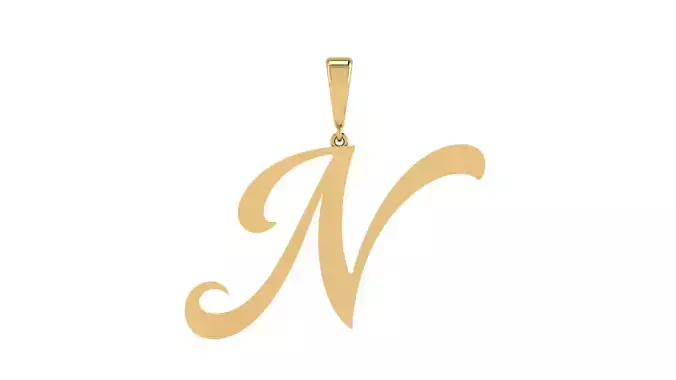 Pendant Alphabet Letter N 20 mm Camp 3D print model