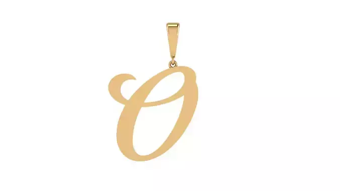 Pendant Alphabet Letter O 20 mm Camp 3D print model