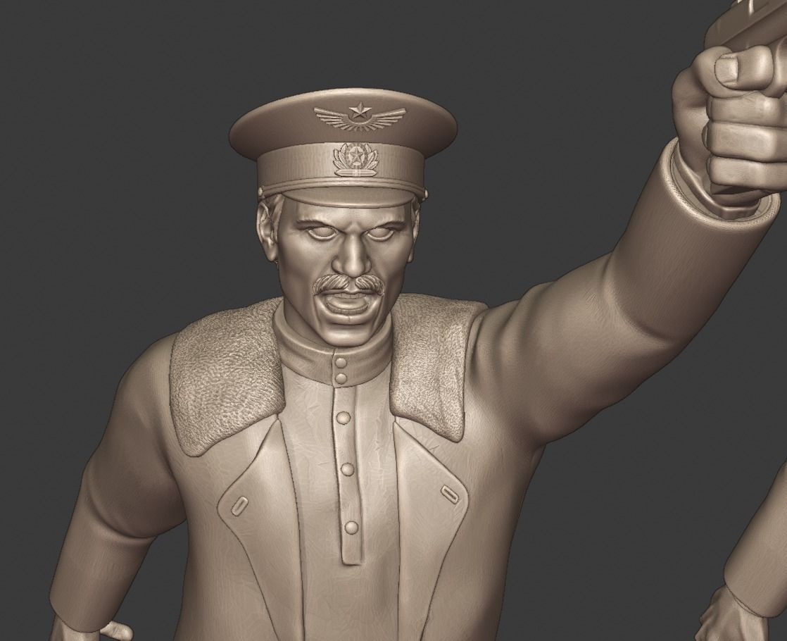 WW2 USSR Officers 3D print model_4