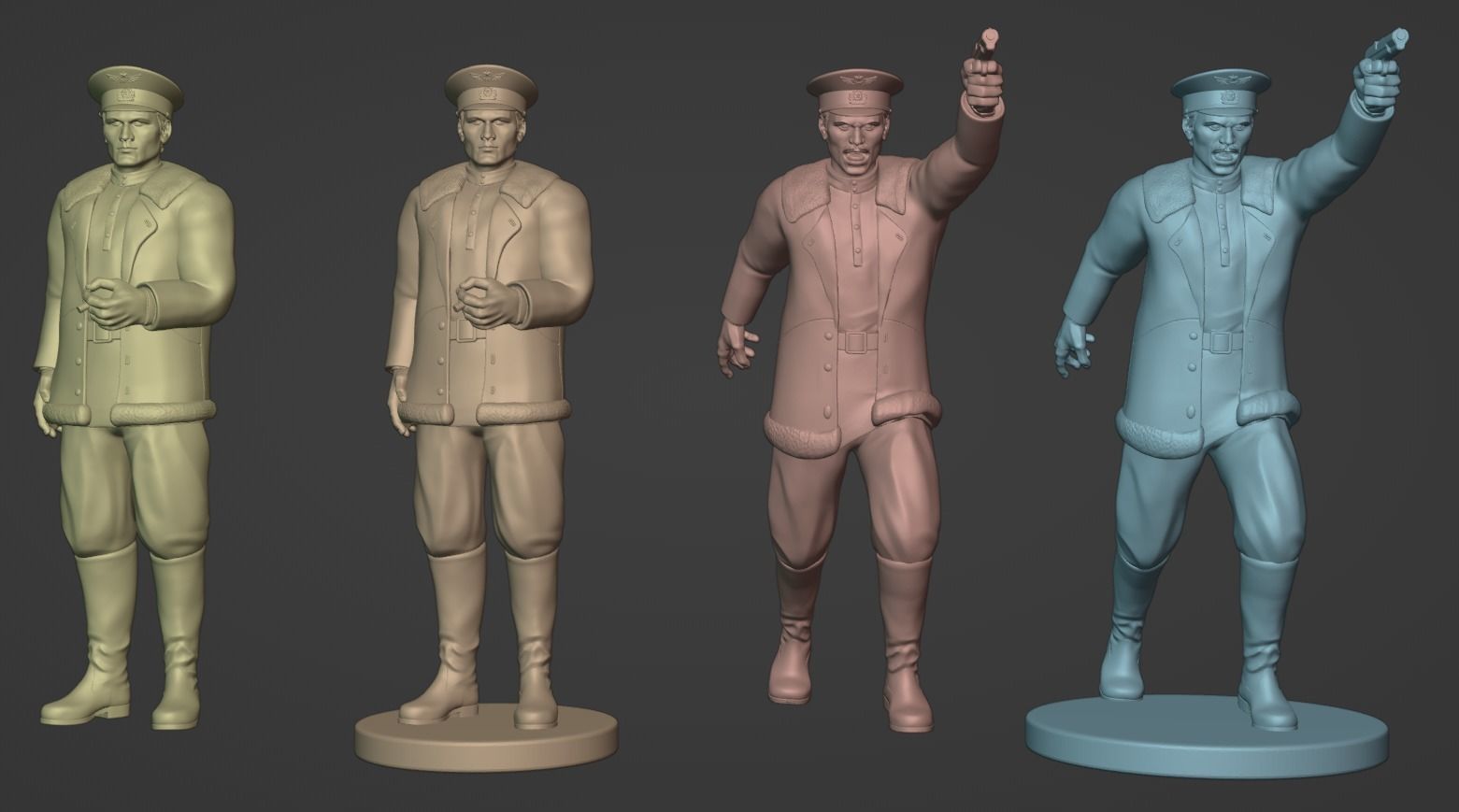 WW2 USSR Officers 3D print model_5