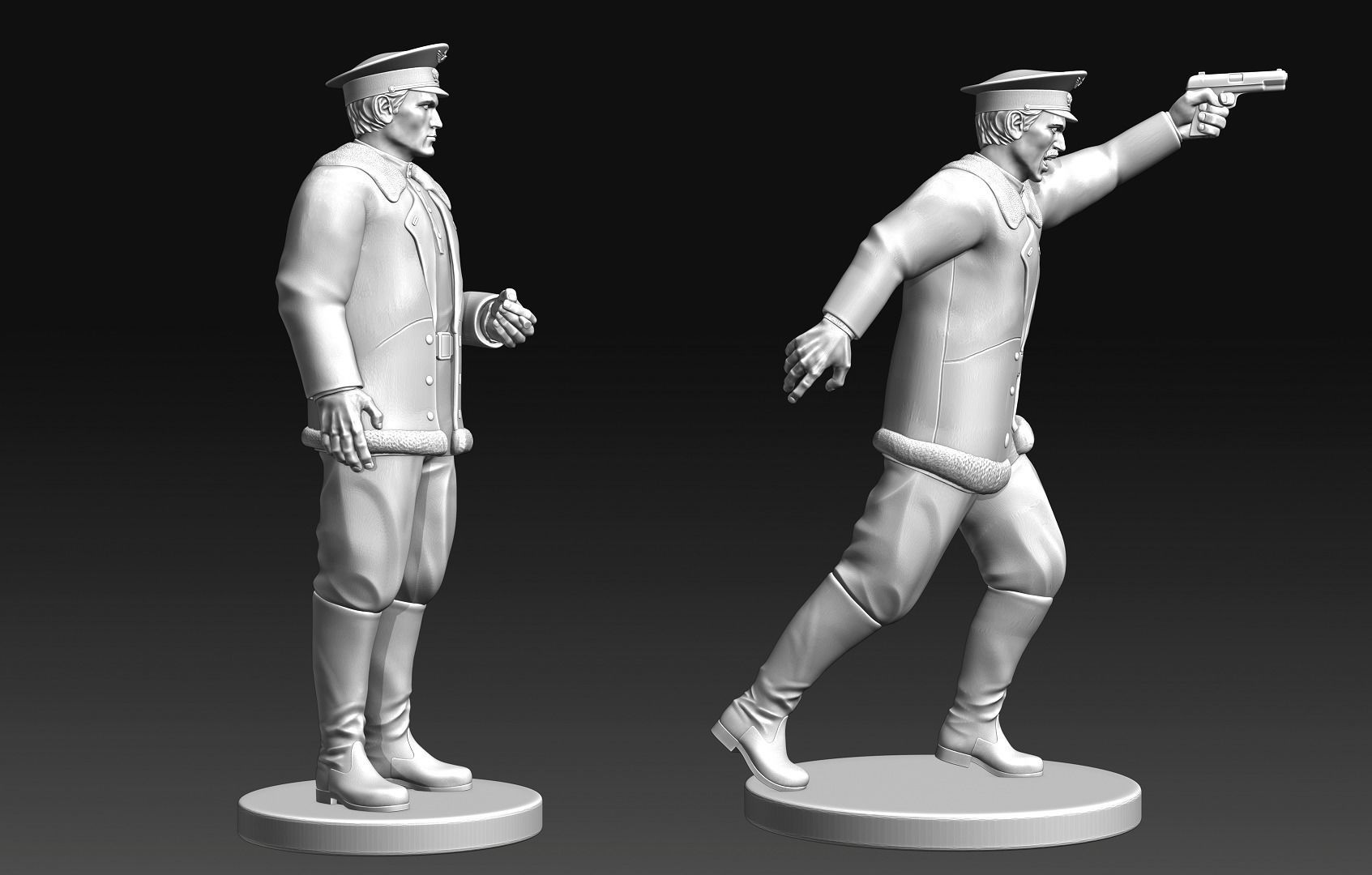 WW2 USSR Officers 3D print model_1