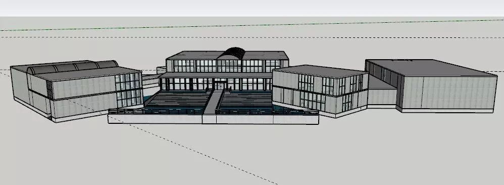 Full museum project in post slab and all details 3D model_0