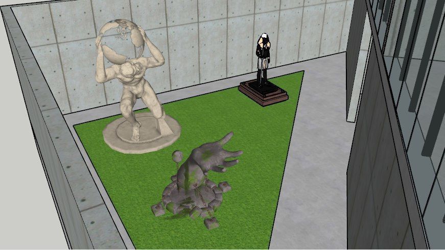 Full museum project in post slab and all details 3D model_2