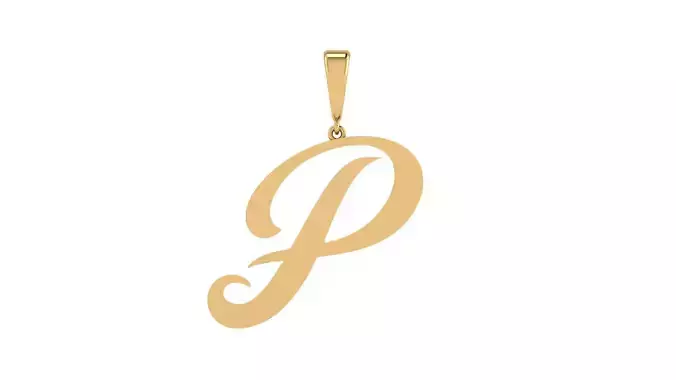 Pendant Alphabet Letter P 20 mm Camp 3D print model