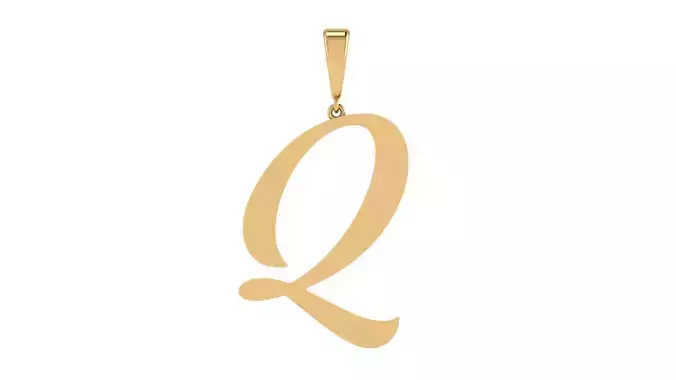 Pendant Alphabet Letter Q 20 mm Camp 3D print model