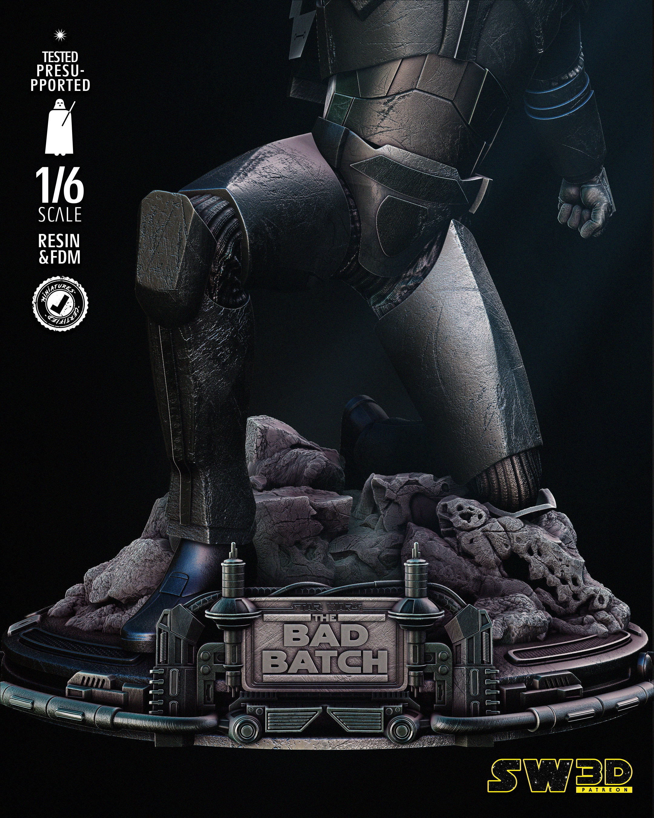 STAR WARS Hunter Sculpture Tested for 3D Printing 3D print model_5