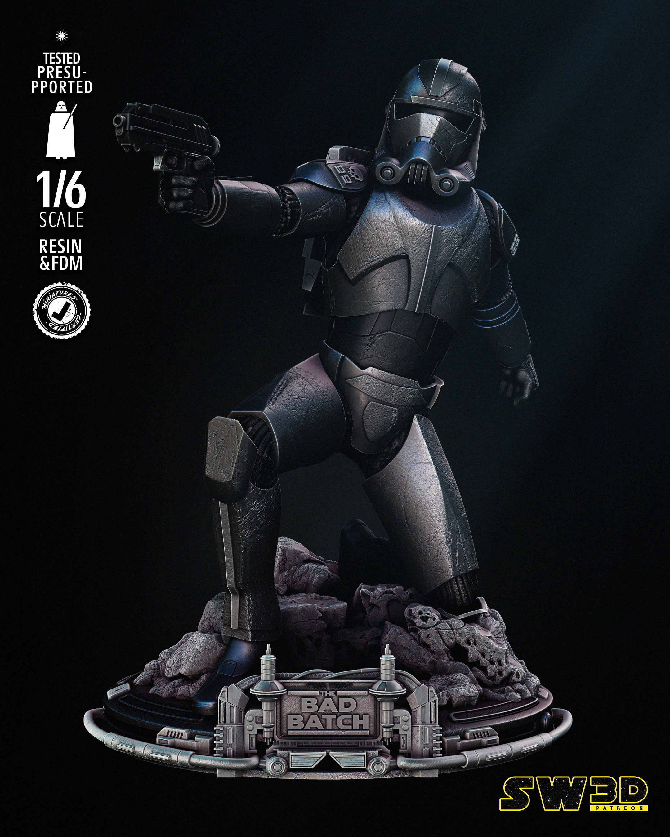 STAR WARS Hunter Sculpture Tested for 3D Printing 3D print model_35