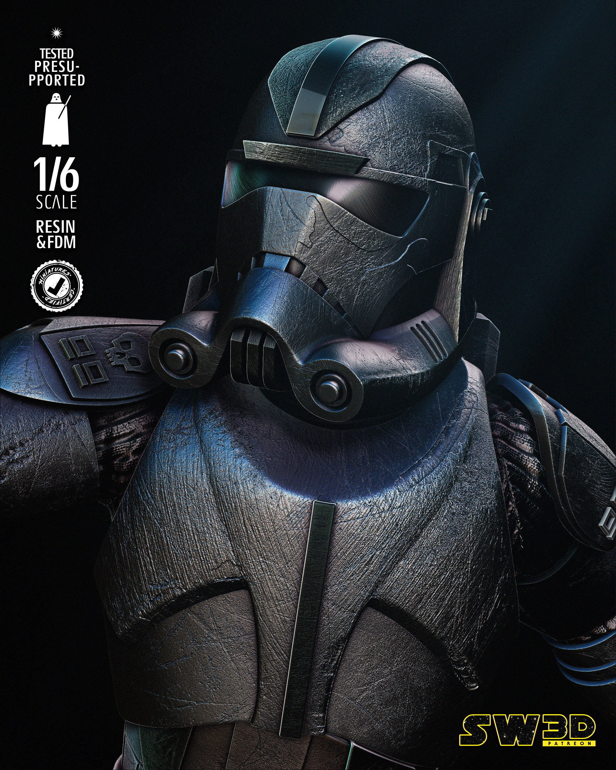 STAR WARS Hunter Sculpture Tested for 3D Printing 3D print model_24