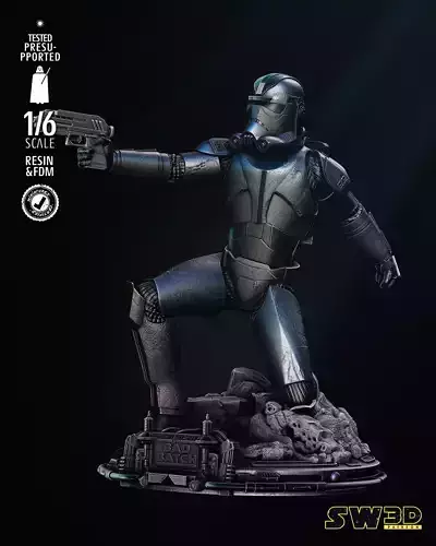 STAR WARS Hunter Sculpture Tested for 3D Printing