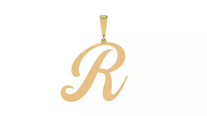 Pendant Alphabet Letter R 20 mm Camp 3D print model
