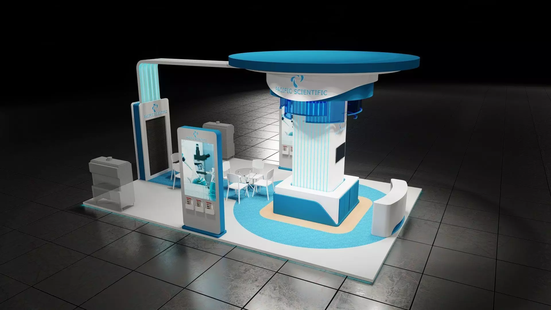 Booth Exhibition 9x6 m is 4 side open 3D model_0