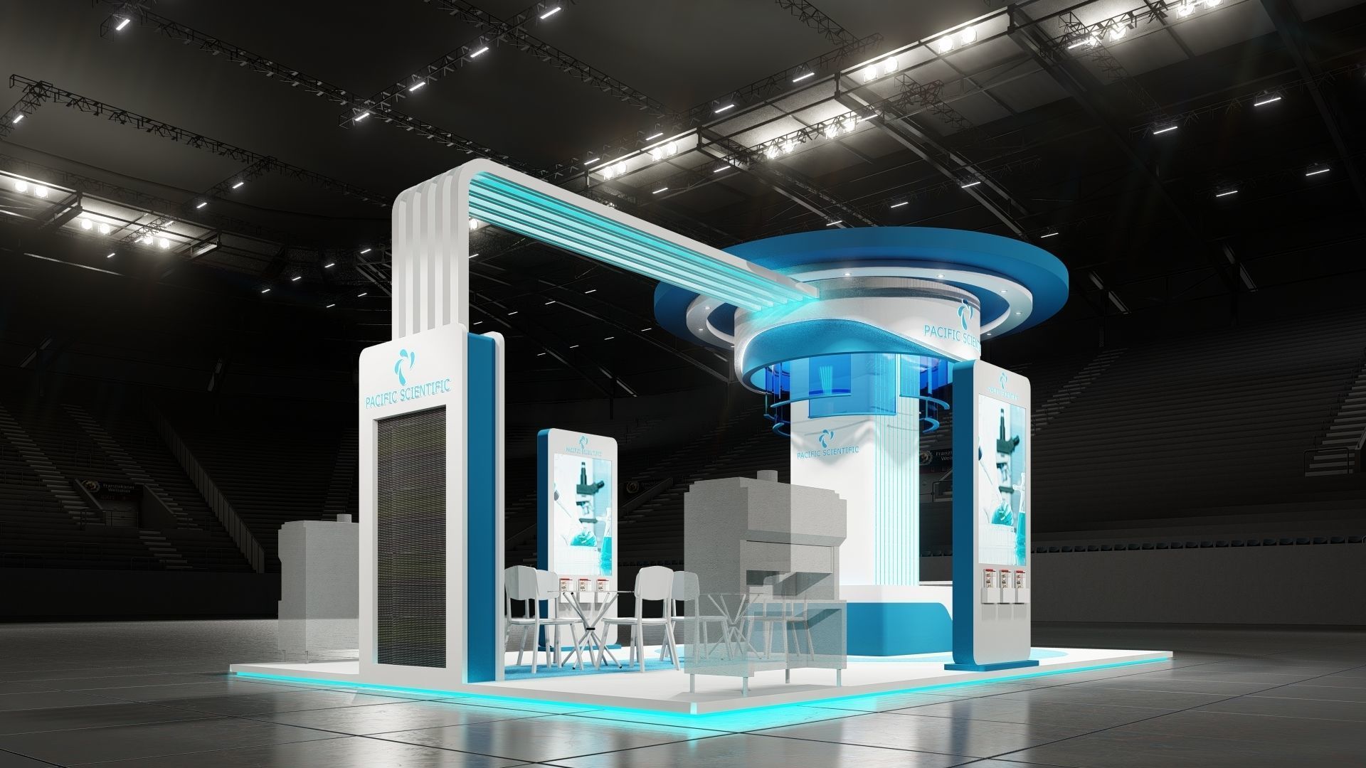 Booth Exhibition 9x6 m is 4 side open 3D model_1