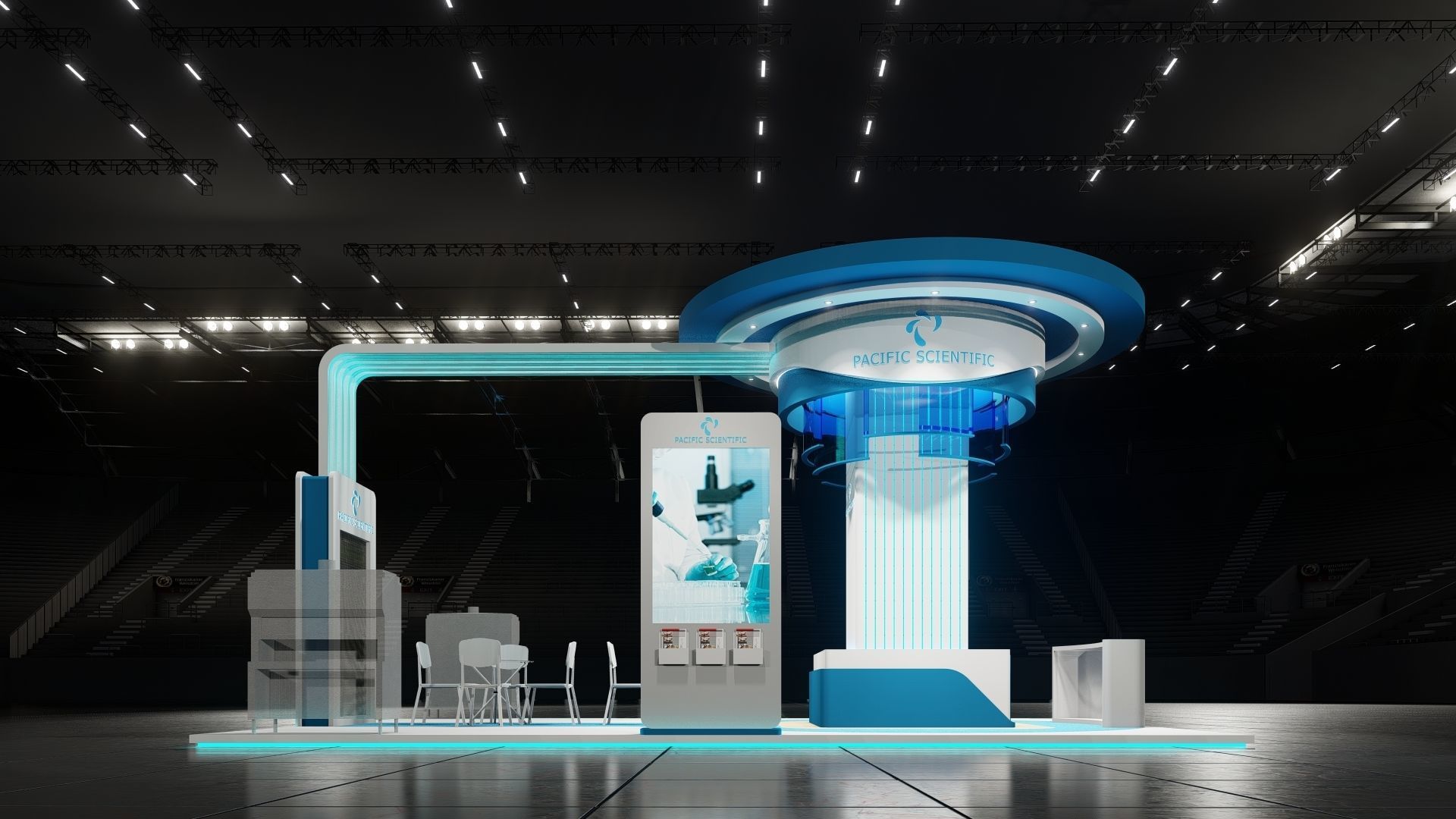 Booth Exhibition 9x6 m is 4 side open 3D model_5