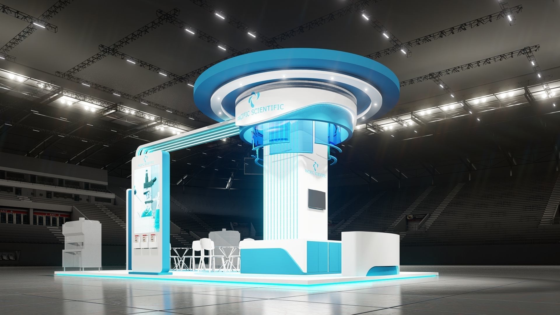 Booth Exhibition 9x6 m is 4 side open 3D model_4