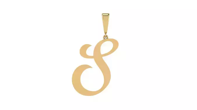 Pendant Alphabet Letter S 20 mm Camp 3D print model