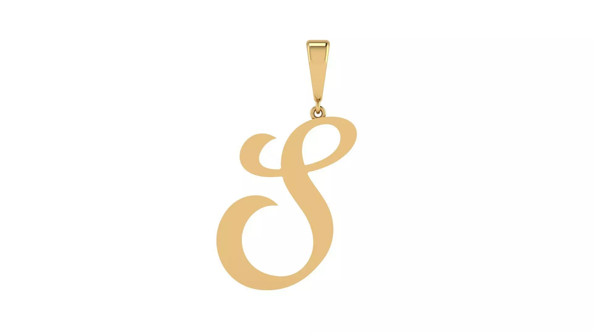 Pendant Alphabet Letter S 20 mm Camp 3D print model