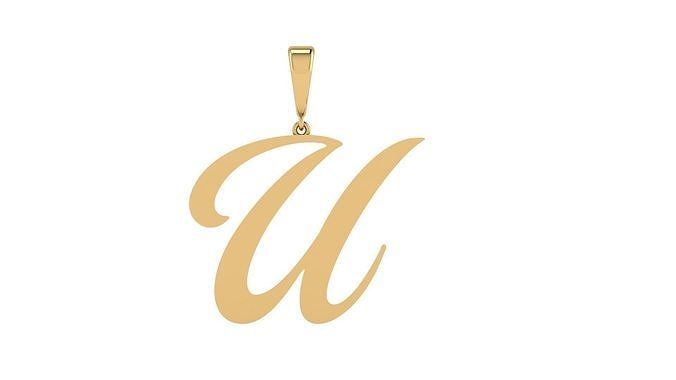 Pendant Alphabet Letter U 20 mm Camp 3D print model