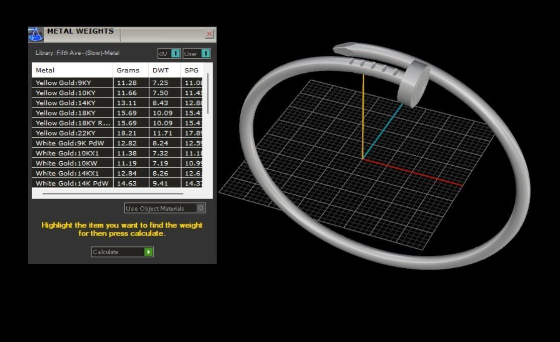 Juste un clou Bracelet 15 Size Small Version N186 3D print model_8