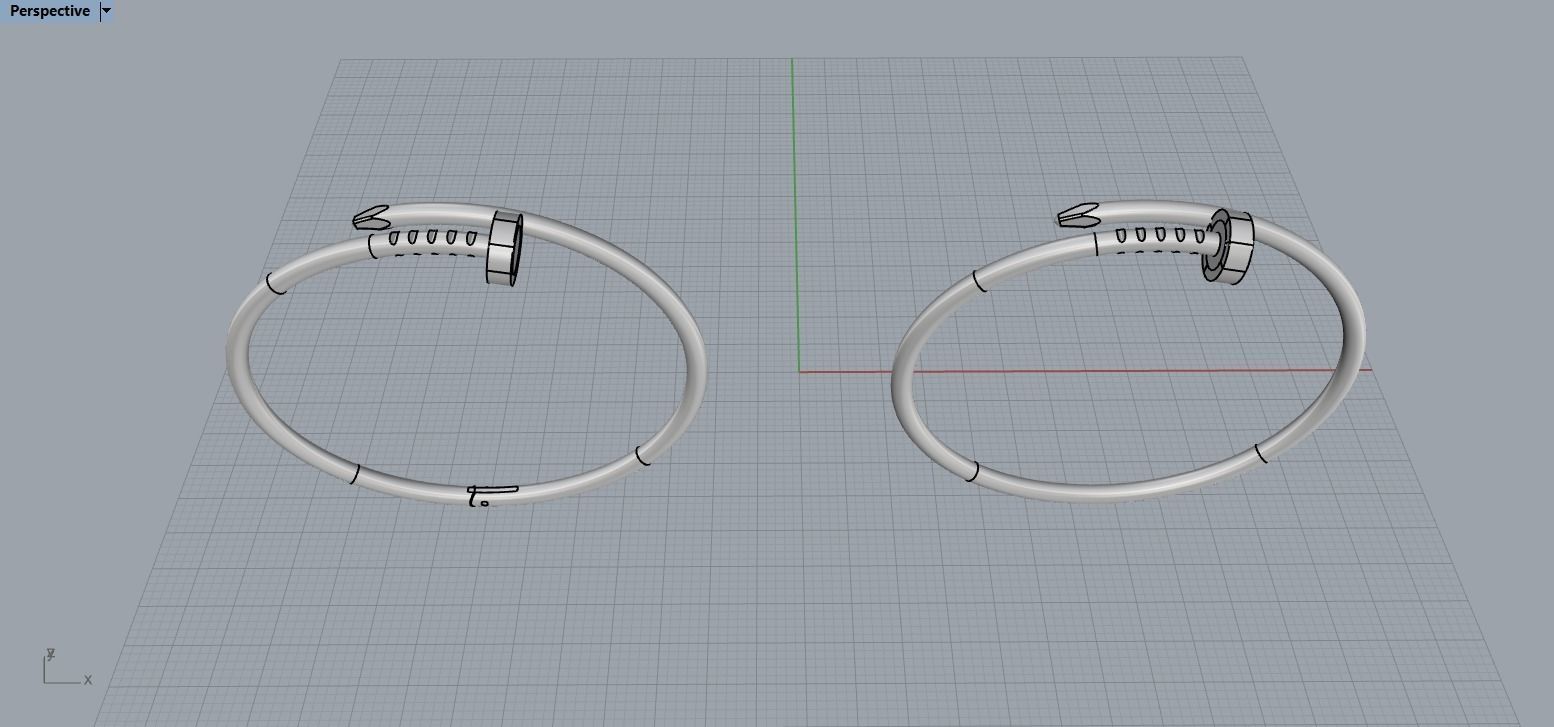 Juste un clou Bracelet 15 Size Small Version N186 3D print model_7